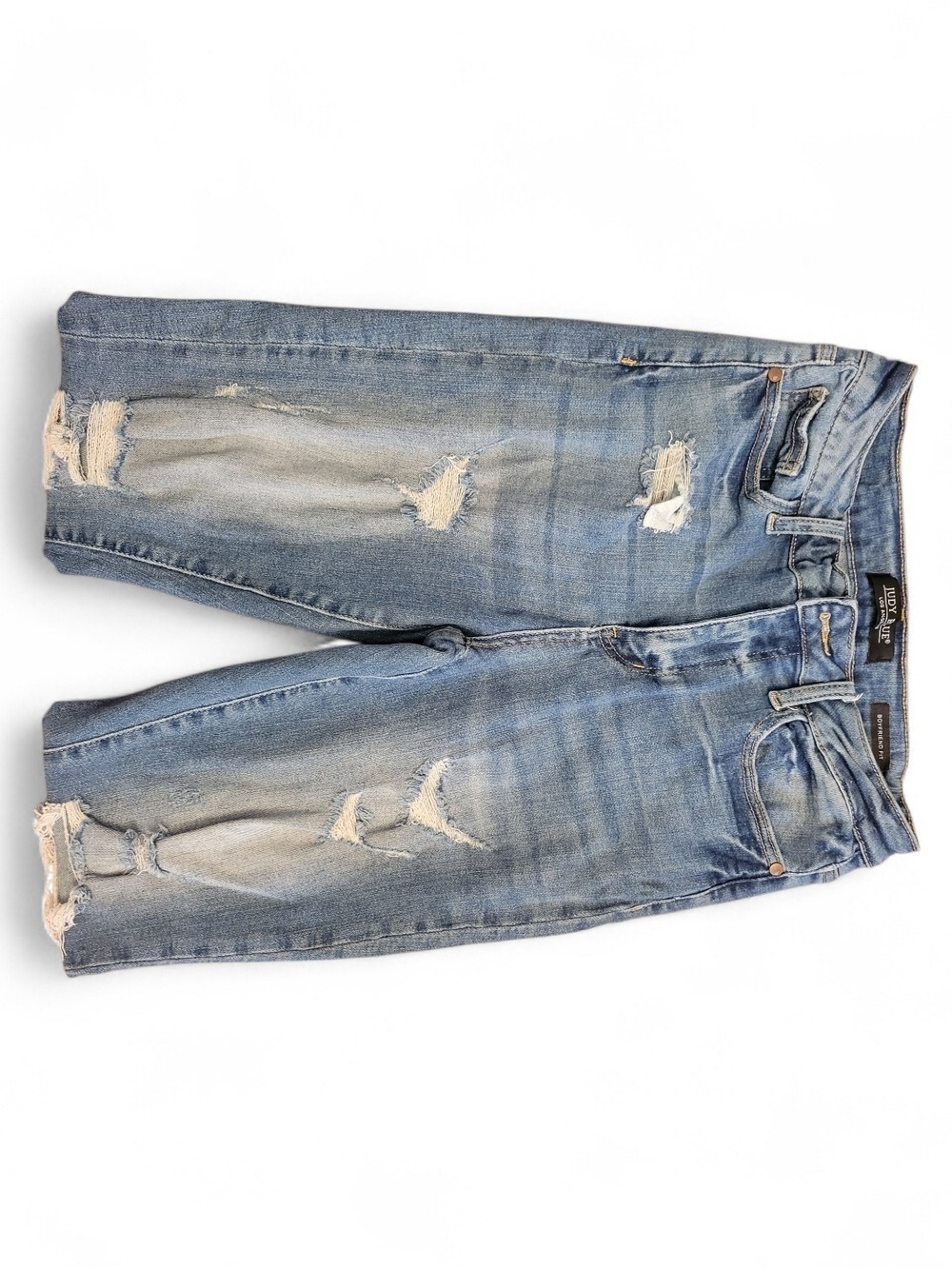 Judy Blue Boyfriend Fit Light Blue Denim Jeans Distressed